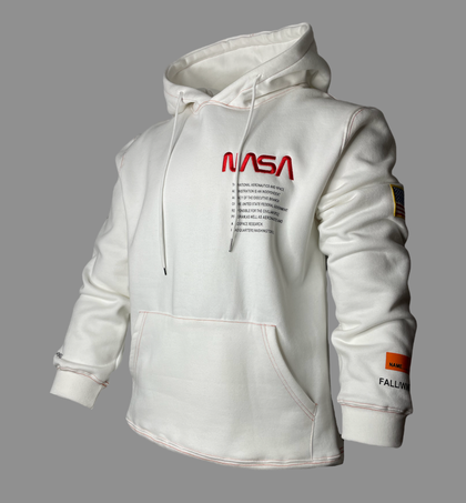 Hoodie "NASA" (white) flis